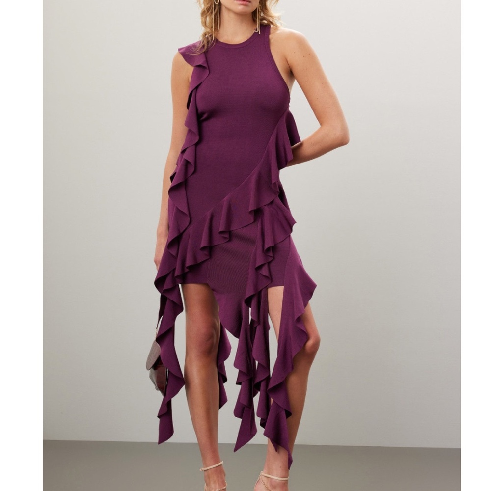 SIMKHAI Knit Ruffled Dress